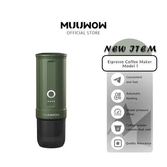 MuuWow Portable Capsule Coffee Machine - 20Bar Espresso Maker, Rechargeable Handheld Coffee Machine for Home/Car/Camping, Compac