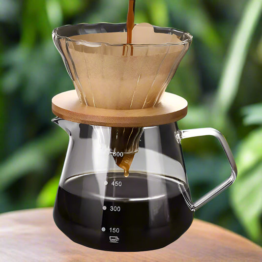 300/600ml Coffee Pot Set Clear Thickened Glass Coffee Maker Set Hand Brewing Coffee Outdoor Camping Home Kitchen Use Easy Clean